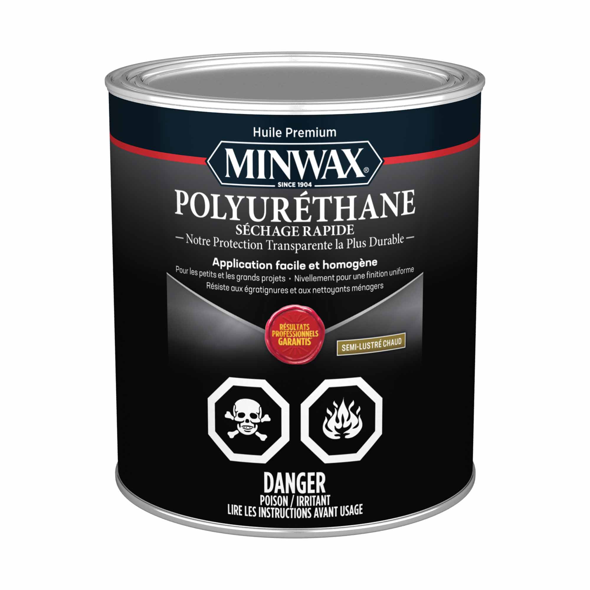 Minwax polyuréthane à séchage super-rapide transparent semi-lustré, 946 ml