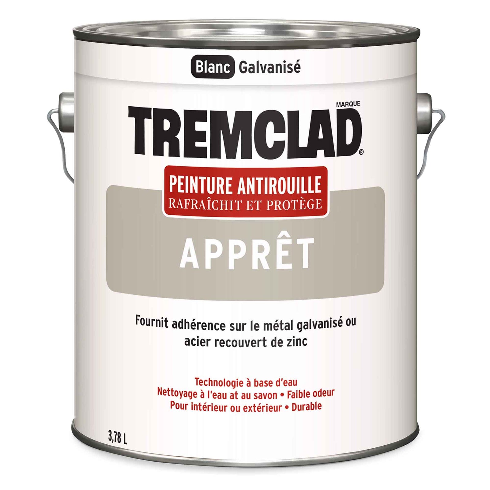 Tremclad apprêt antirouille blanc galvanisé, 3,78 L