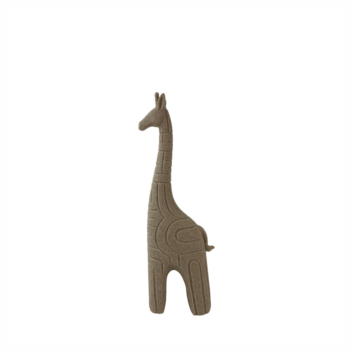 Petite statuette de girafe abstraite, 4" x 2-1/4" x 12"