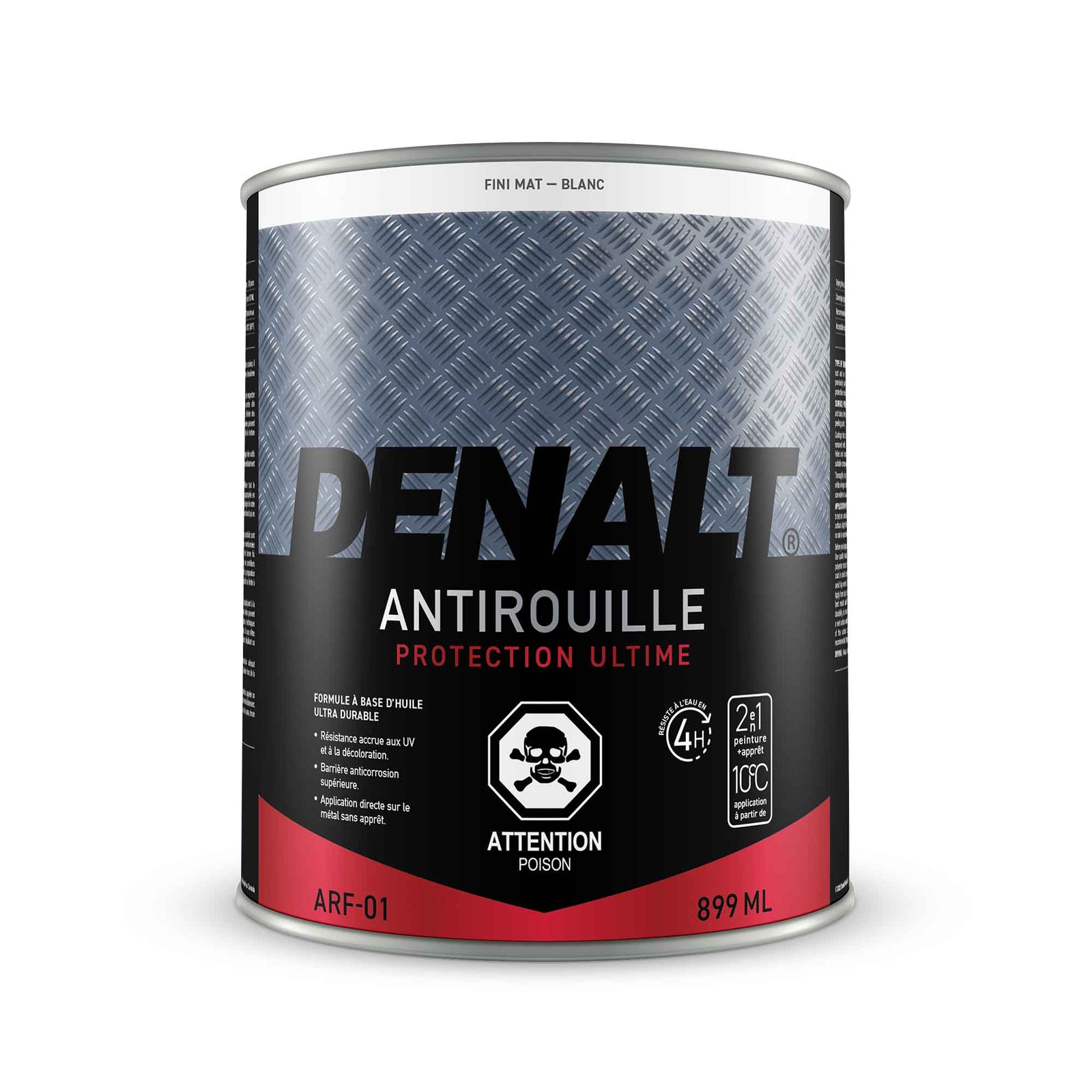 Peinture antirouille à base d'huile blanc mat, 899 ml