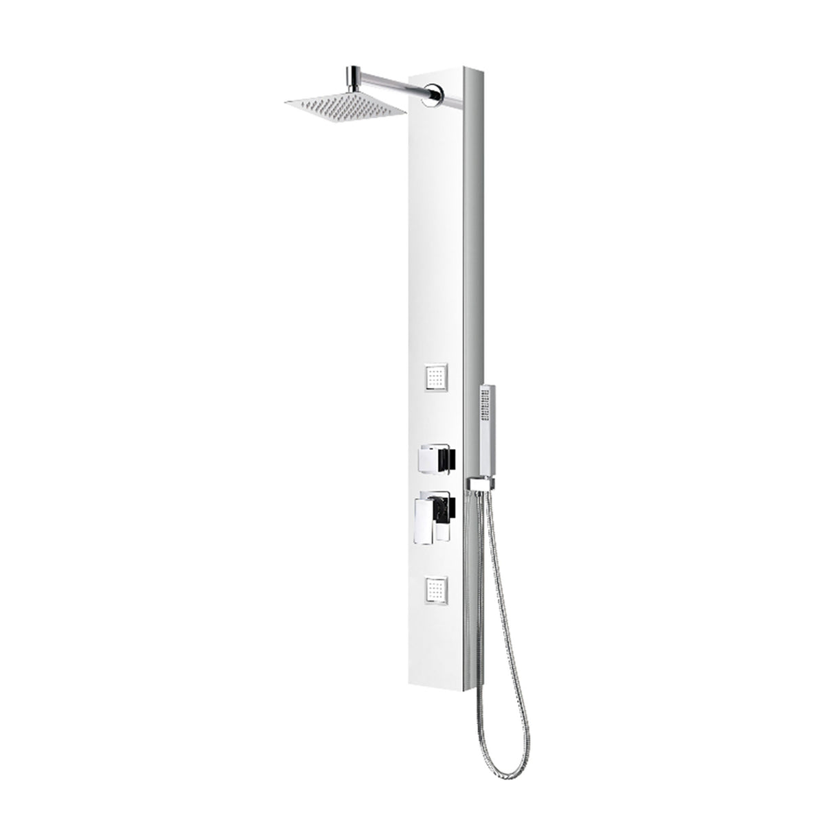 Colonne de douche en acier inoxydable chrome poli, 18,35'' x 7,08" x 57,08"
