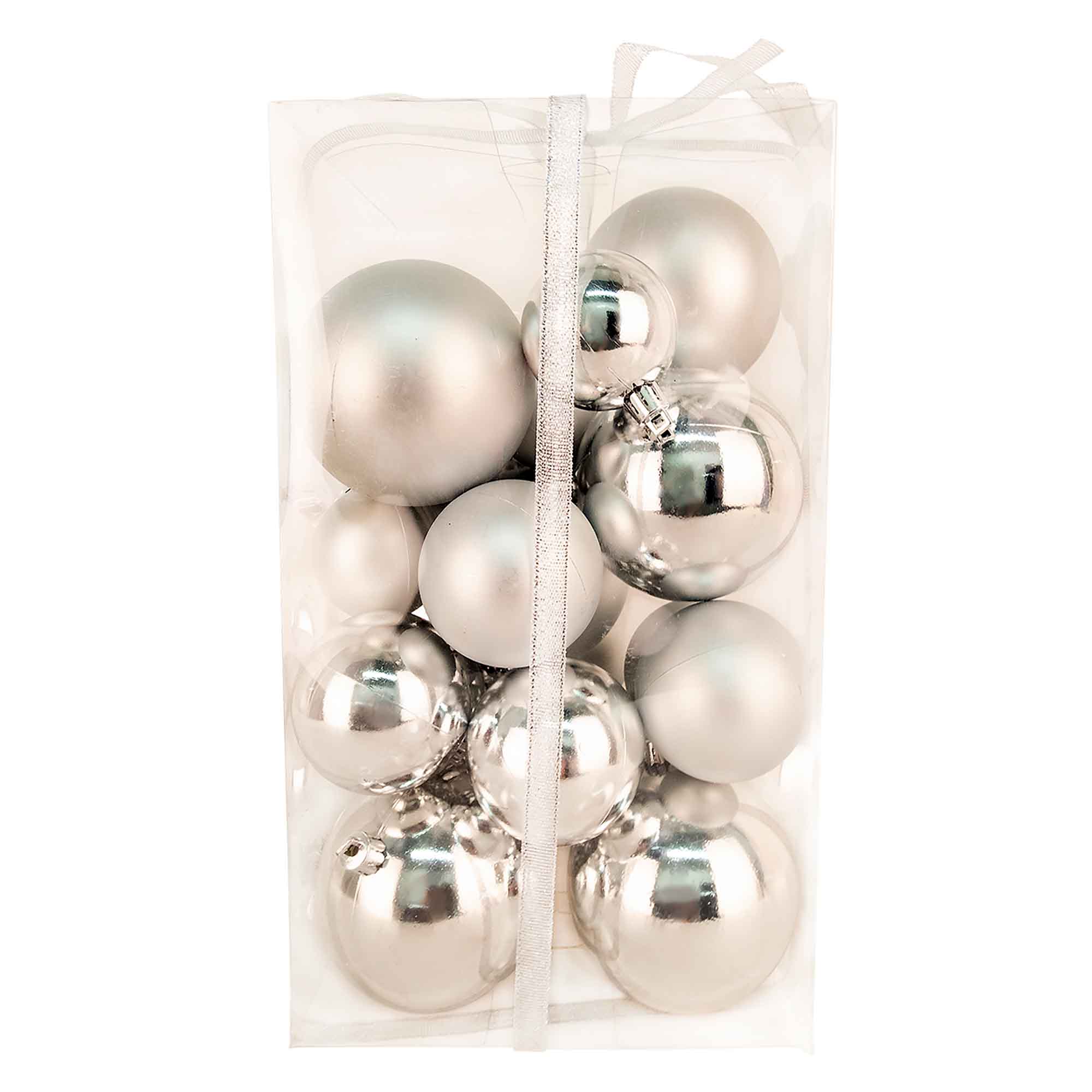 Ensemble de boules de Noël, argent