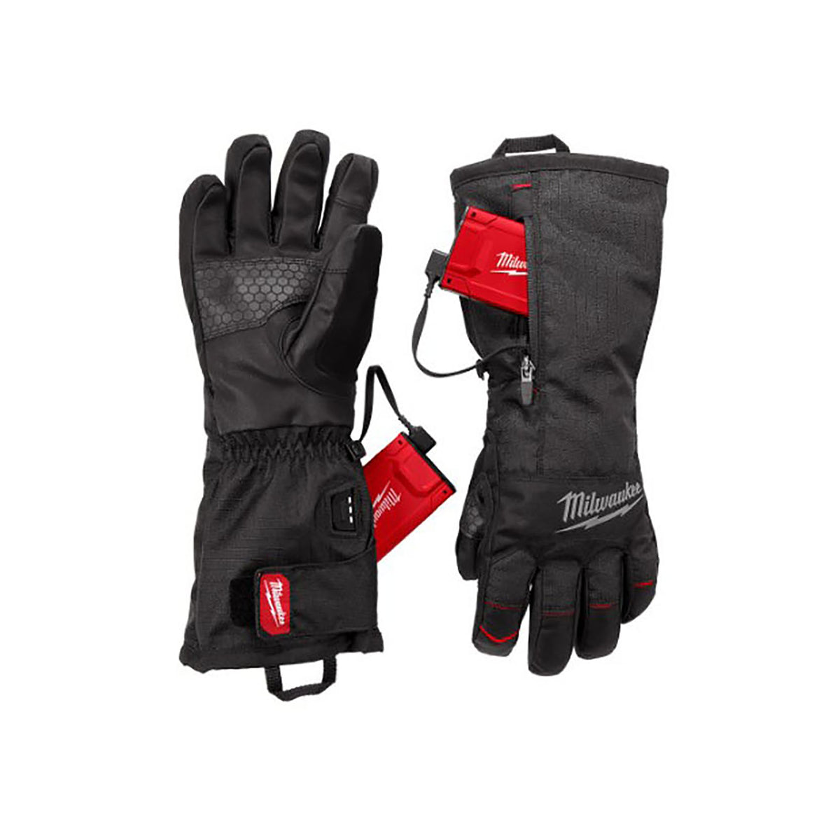 Gants d'hiver chauffants rechargeables par USB, grand (noir)