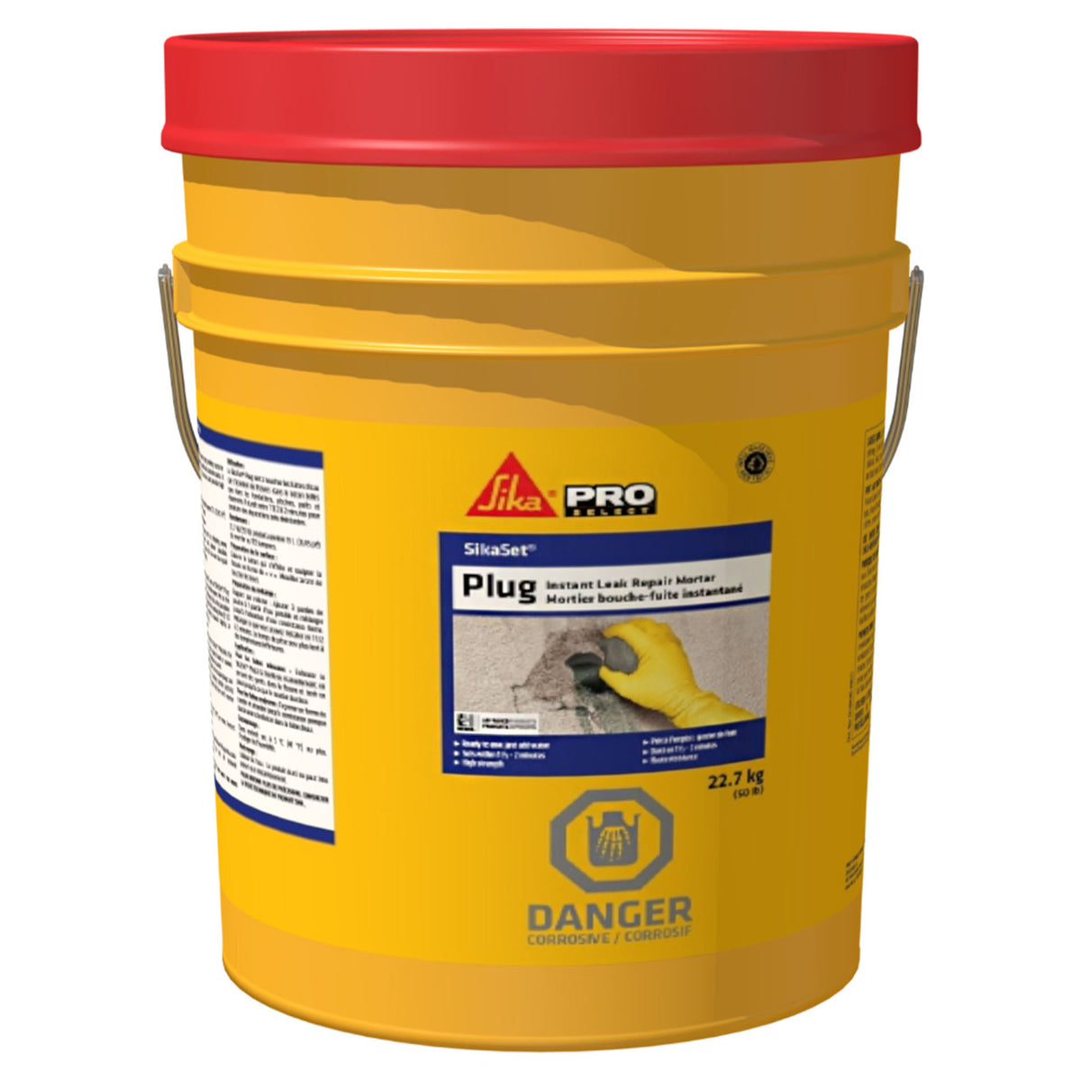 Mortier bouche-fuite instantané SikaSet Plug, 22,7 kg 