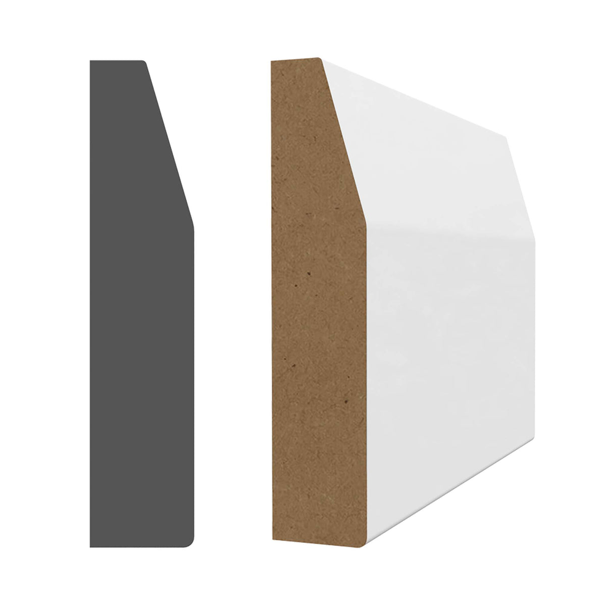 Cadrage en MDF avec apprêt blanc 5/8&#39;&#39;x2-3/4&#39;&#39;x14&#39;-3&#39;&#39;  