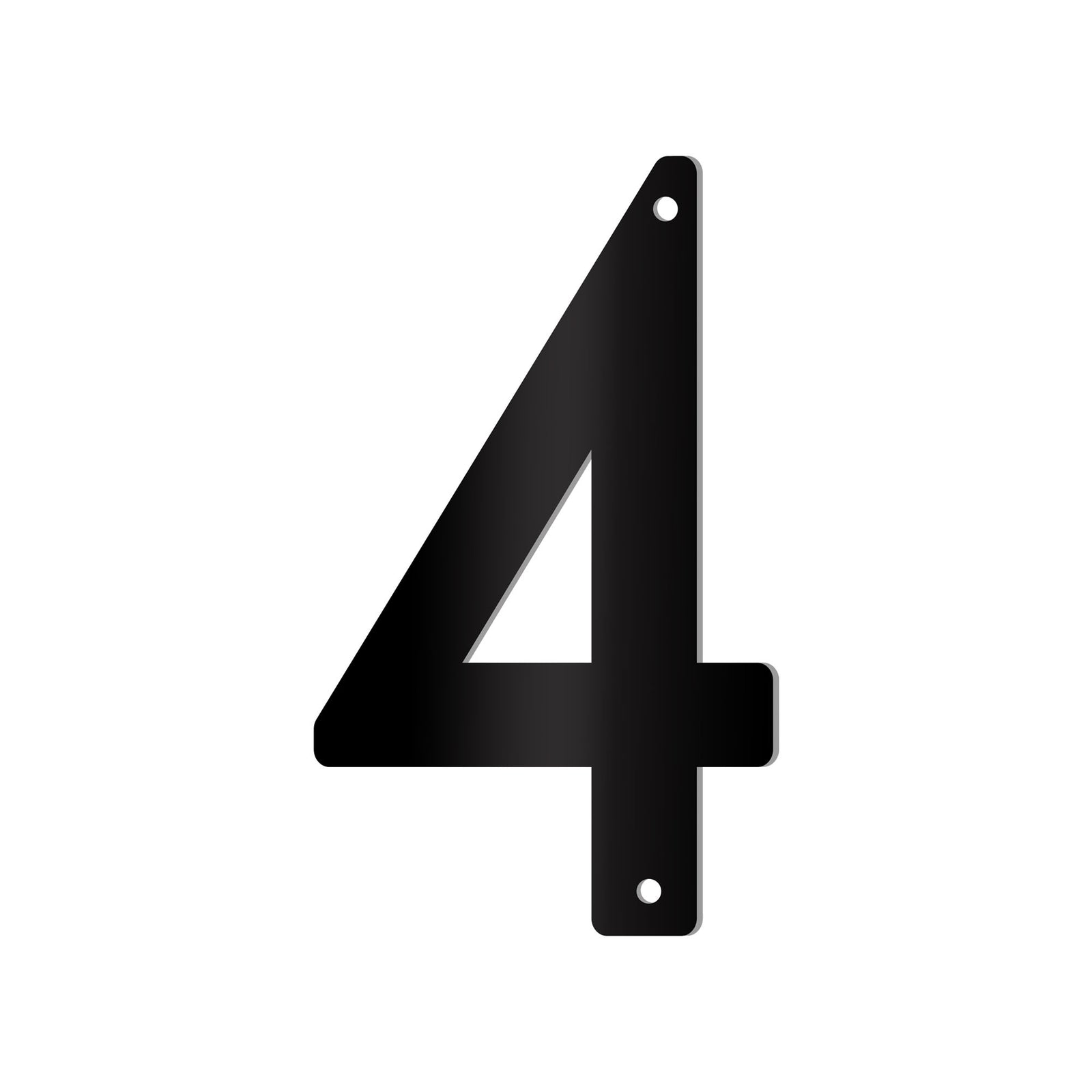 Chiffre percé de 5’’en plexiglas, #4 (noir)