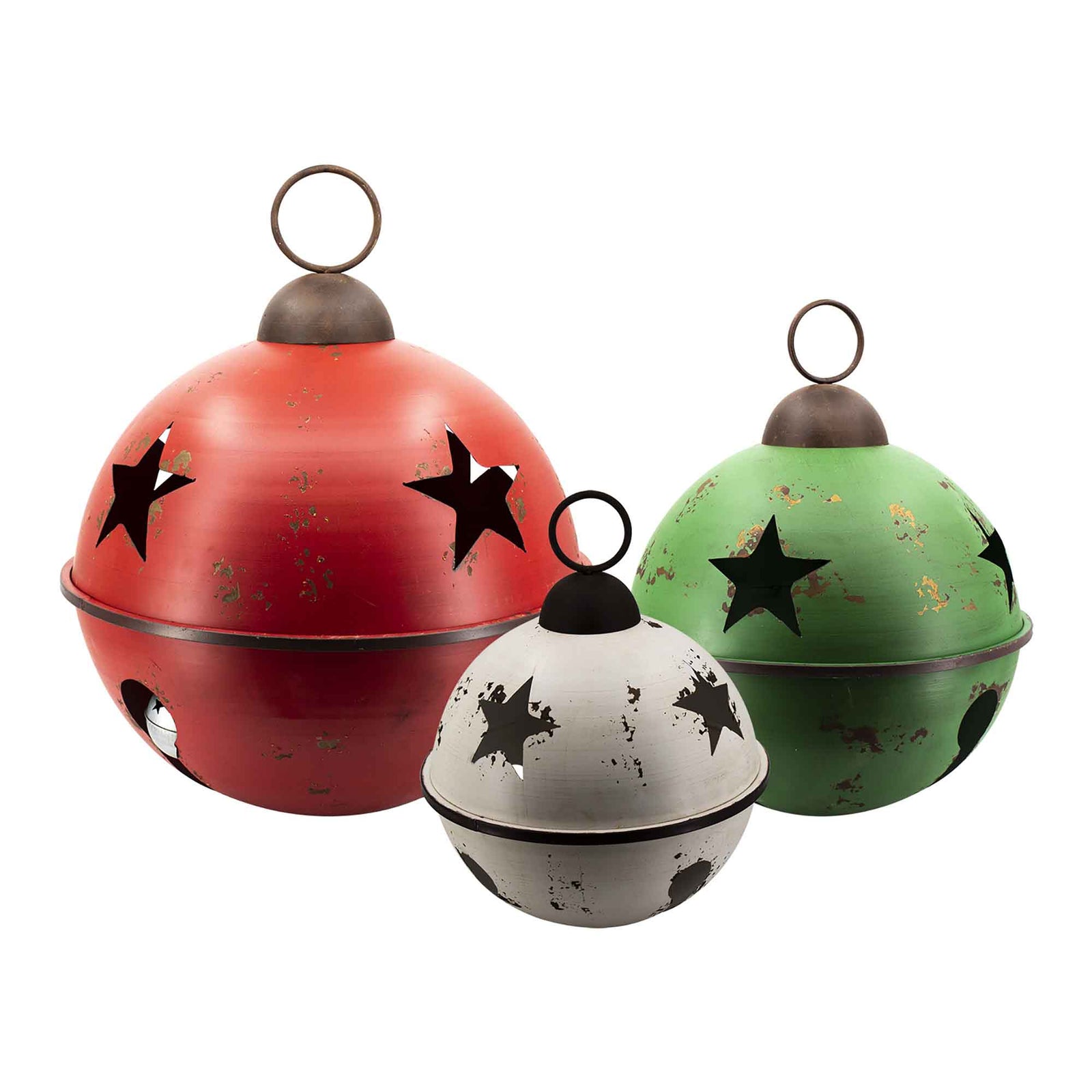 Grelot métallique géant en vert, 12''