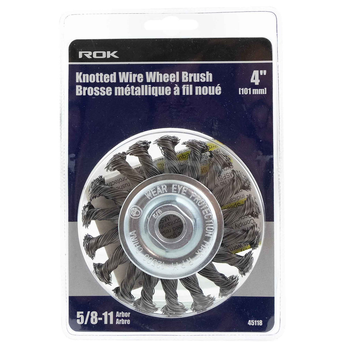 Brosse métallique à fils noués, 4''