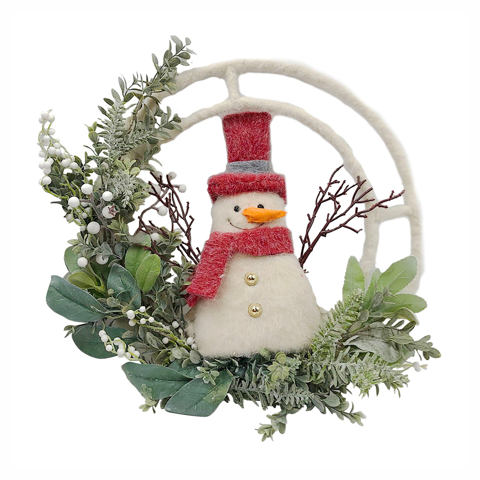 Couronne avec bonhomme de neige, 17"