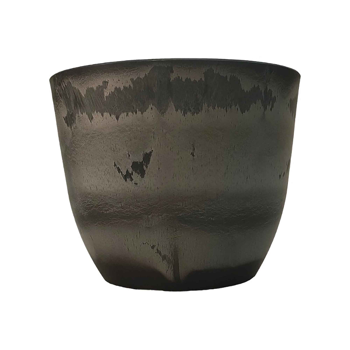 Pot rond au fini pierre brune, 8" x 10''