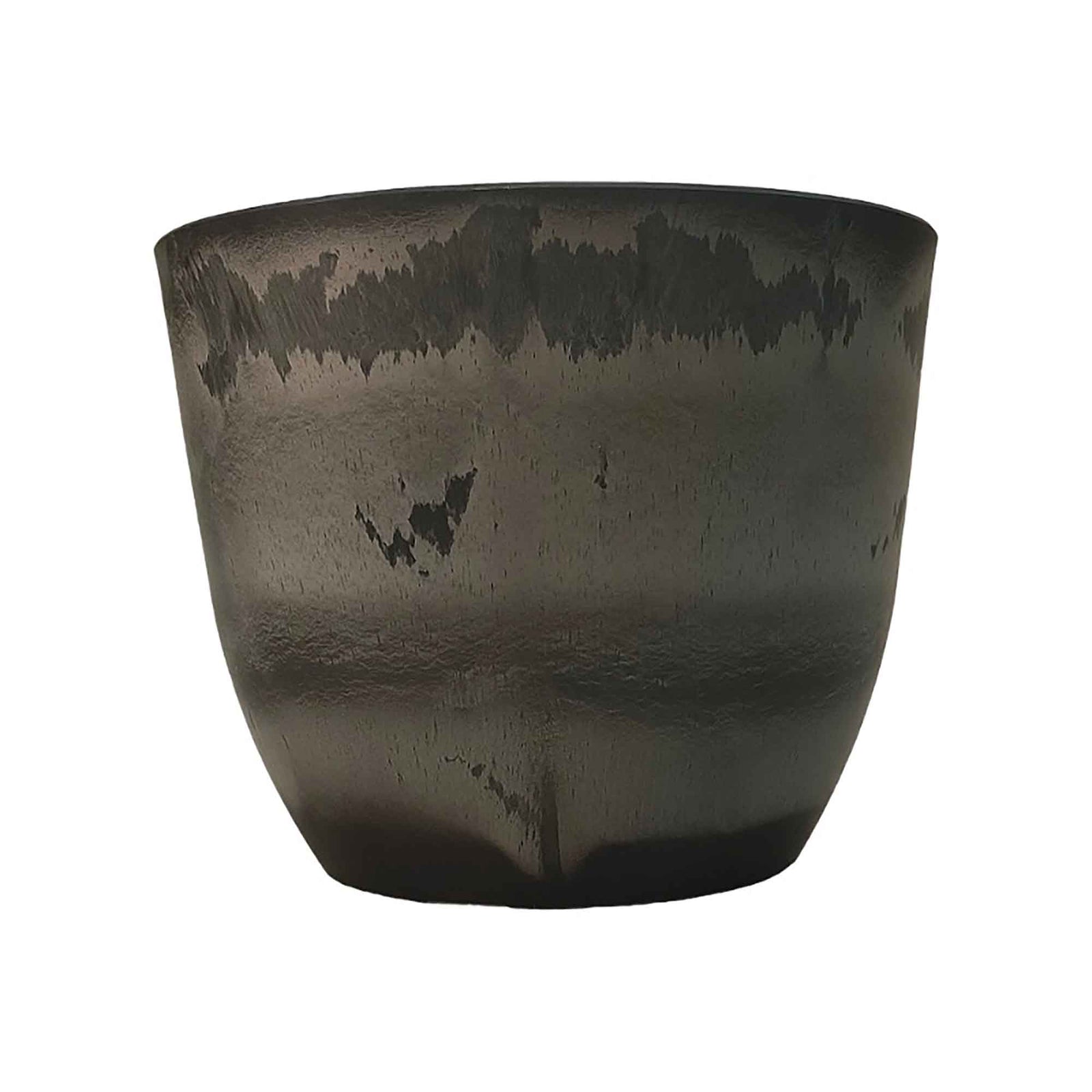 Pot rond au fini pierre brune, 8" x 10''