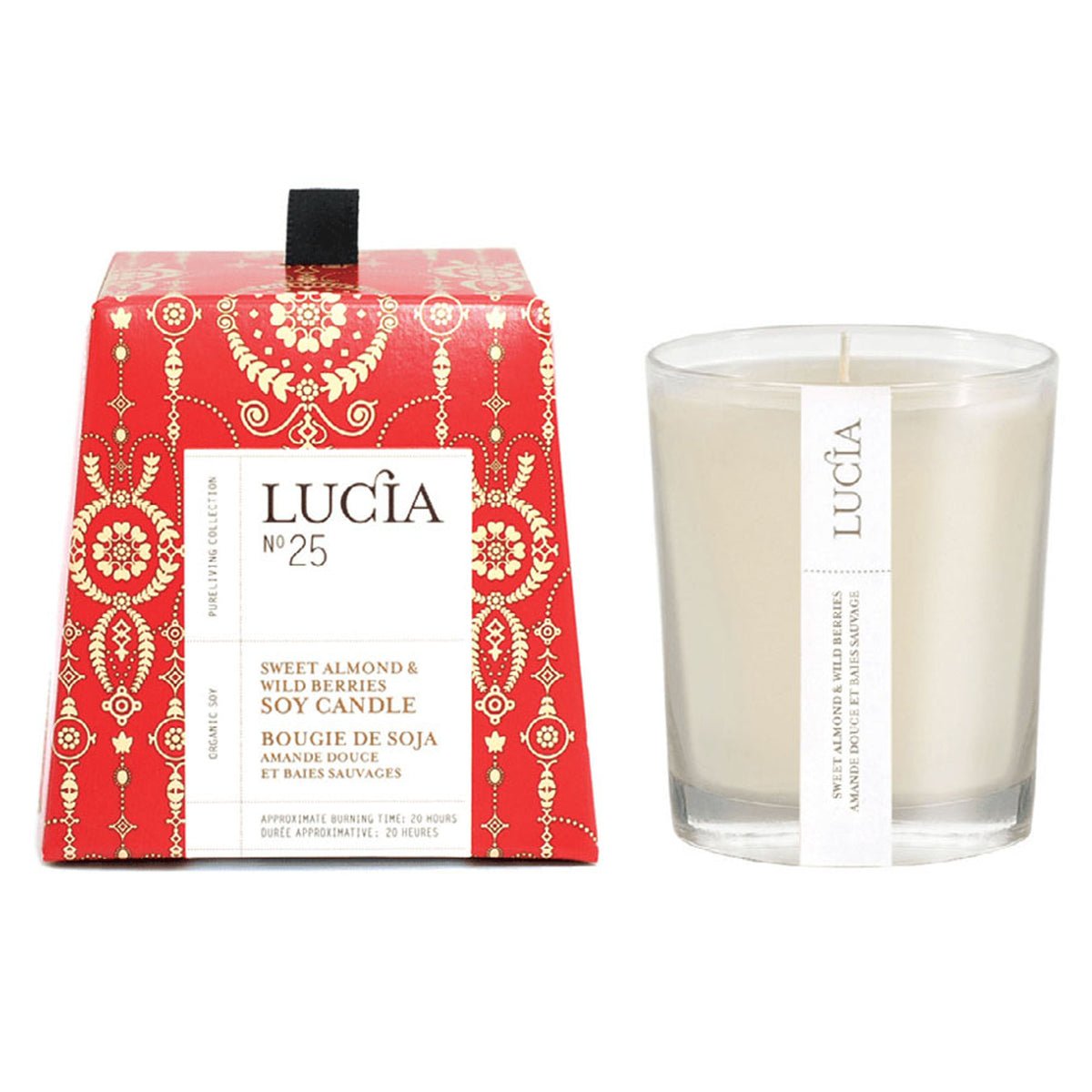 Bougie de soja Lucia N° 25, amande douce et baies sauvages