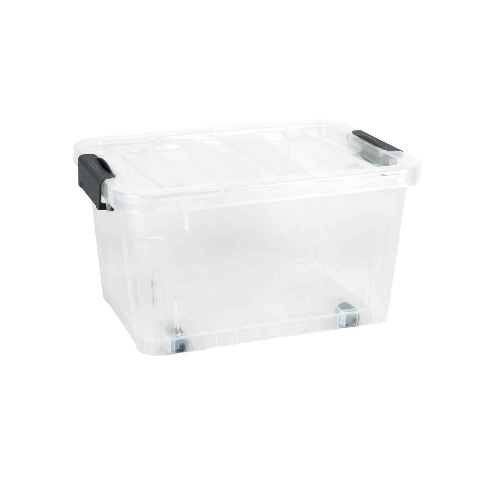 Bac de rangement transparent et empilable sur roulettes, 12 L
