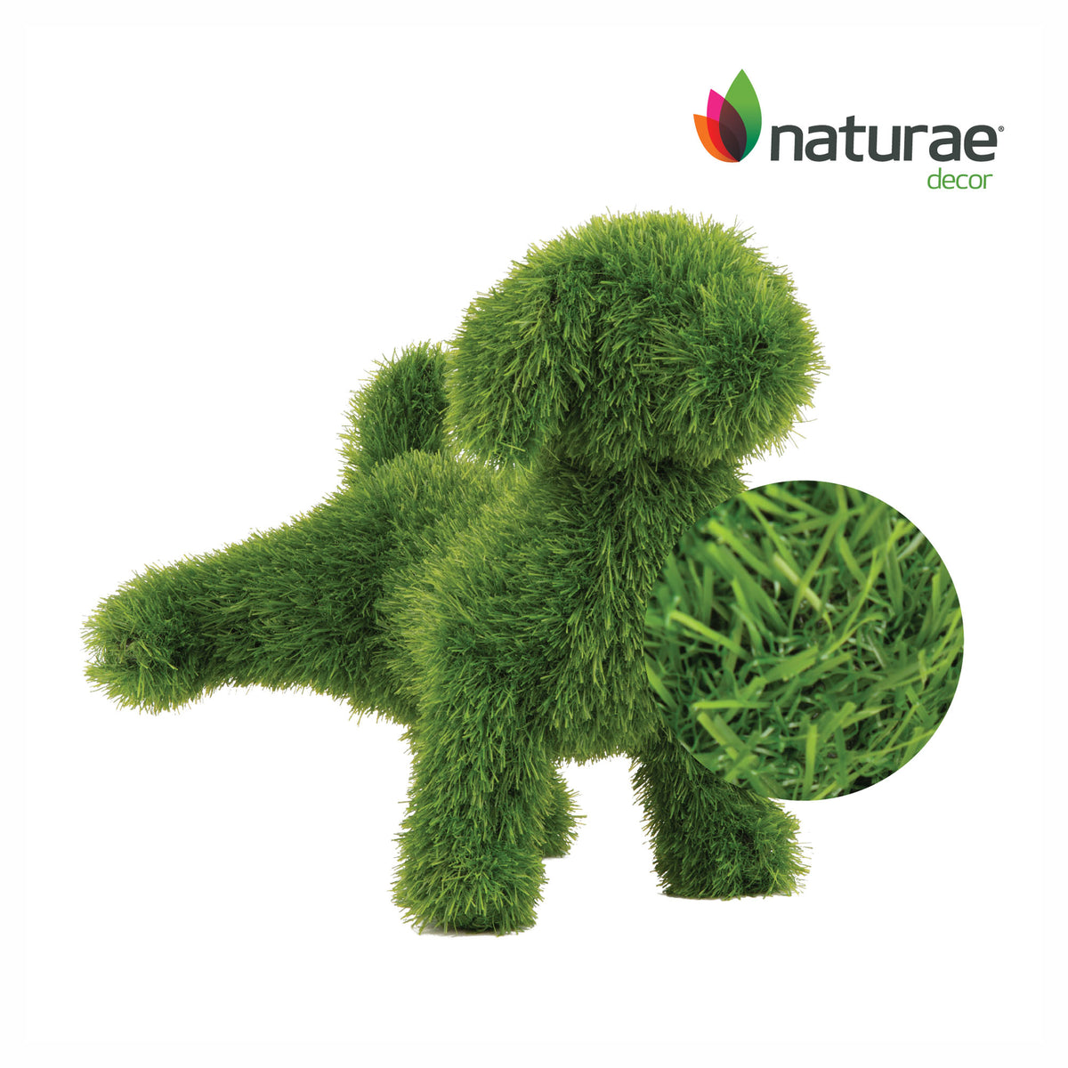 Topiaire en faux gazon vert en forme de chien avec patte levée, 13''