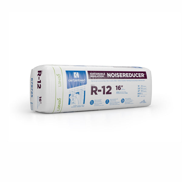 Thermal and Acoustic Glass Fiber Insulation R12, 3-1/2