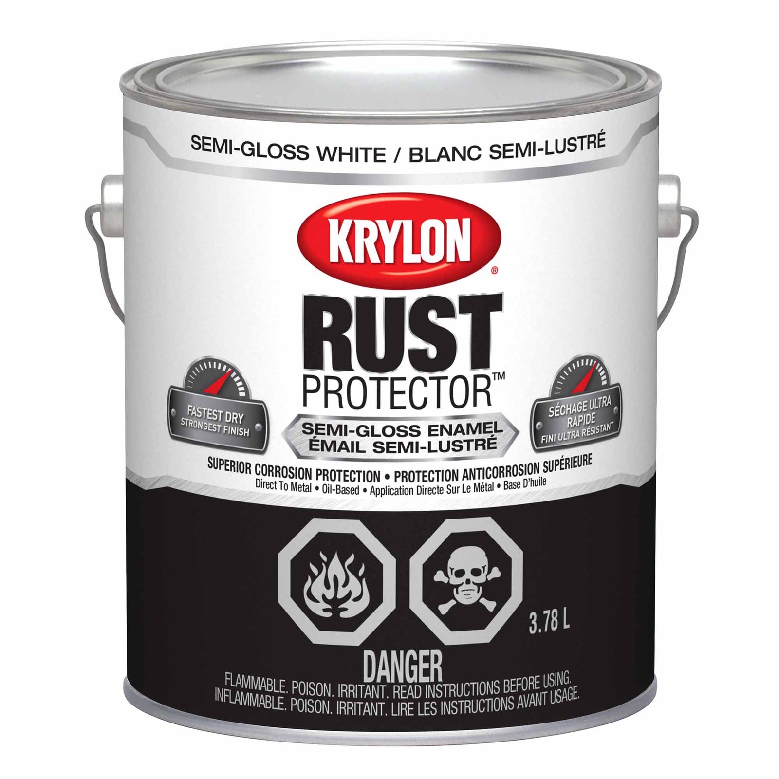 Krylon Rust Protector émail semi-lustré blanc, 3,78 L