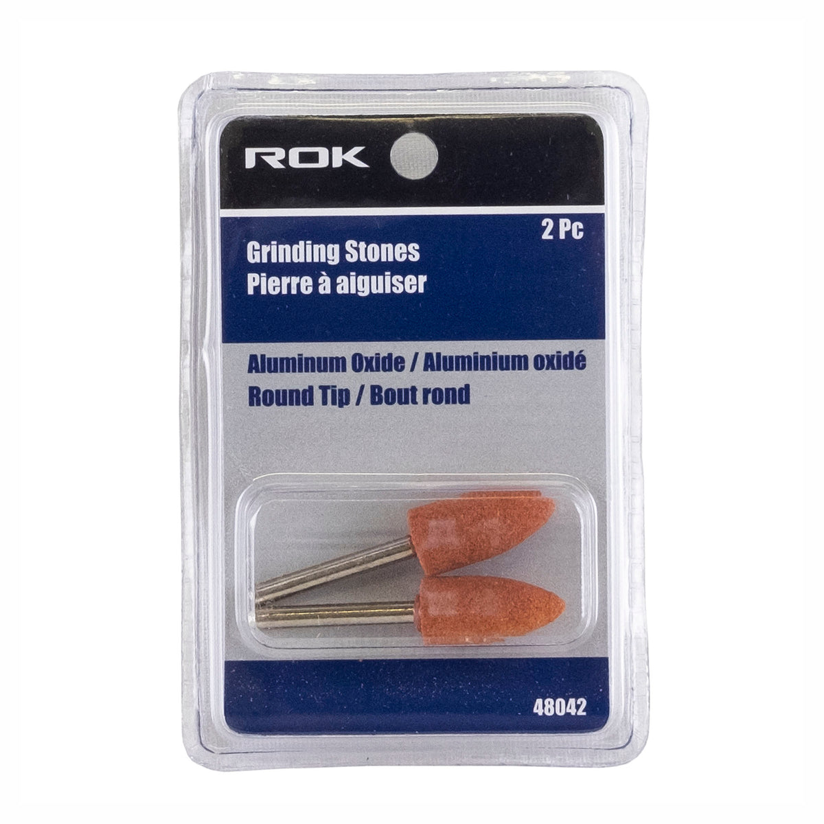 Pierre à aiguiser en aluminium oxydé avec bout rond , 2 unités