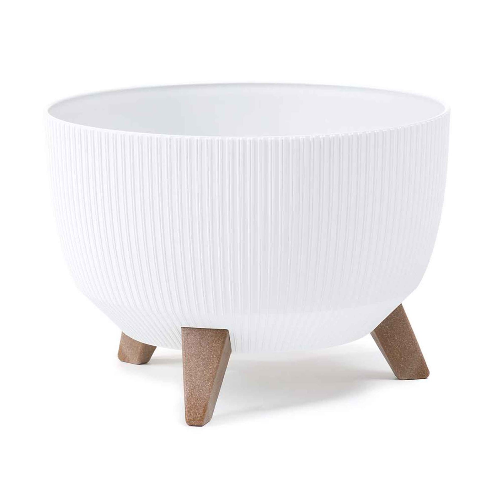 Jardinière Roma Jumper Eco Recyclé bol blanc sur pattes, 16" x 8"