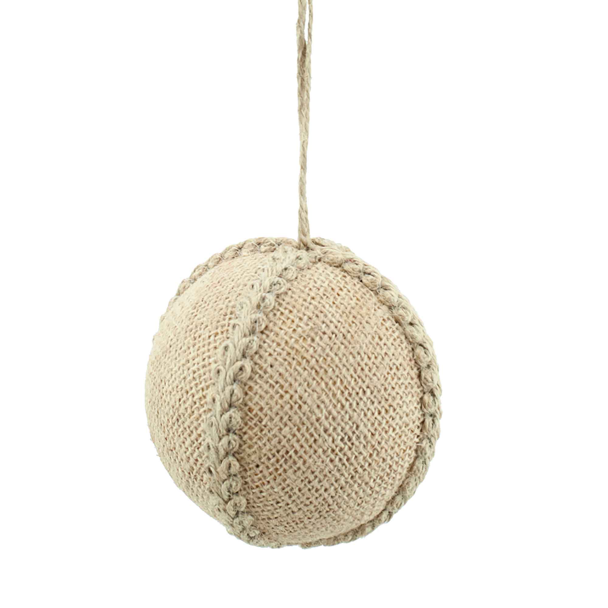 Ornement de balle en jute naturel, 4"