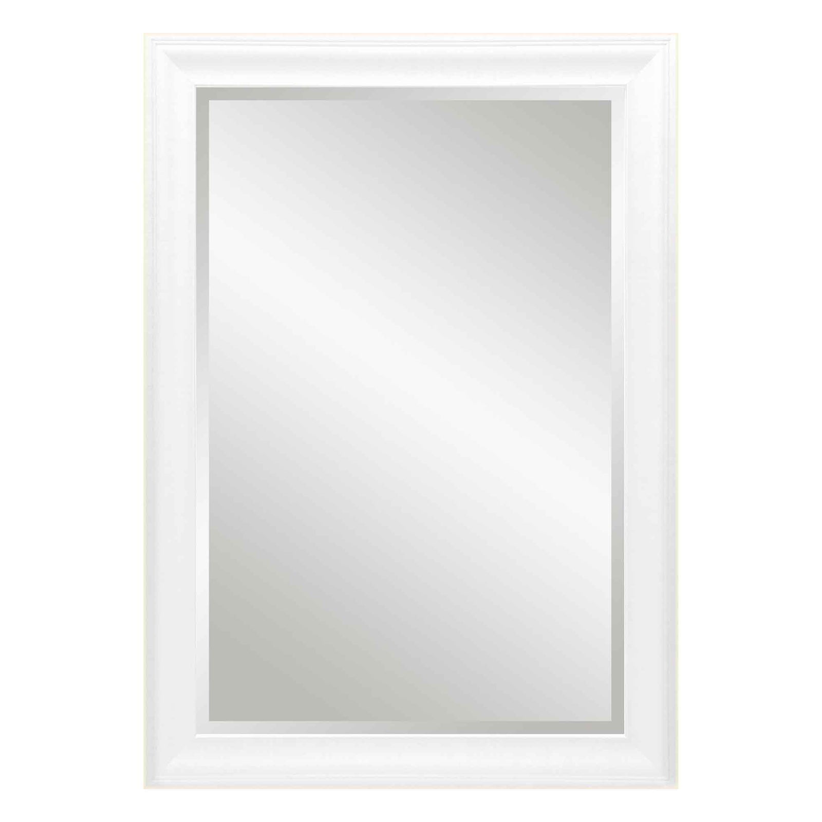 Miroir rectangulaire avec cadrage en blanc, 24" x 36" 