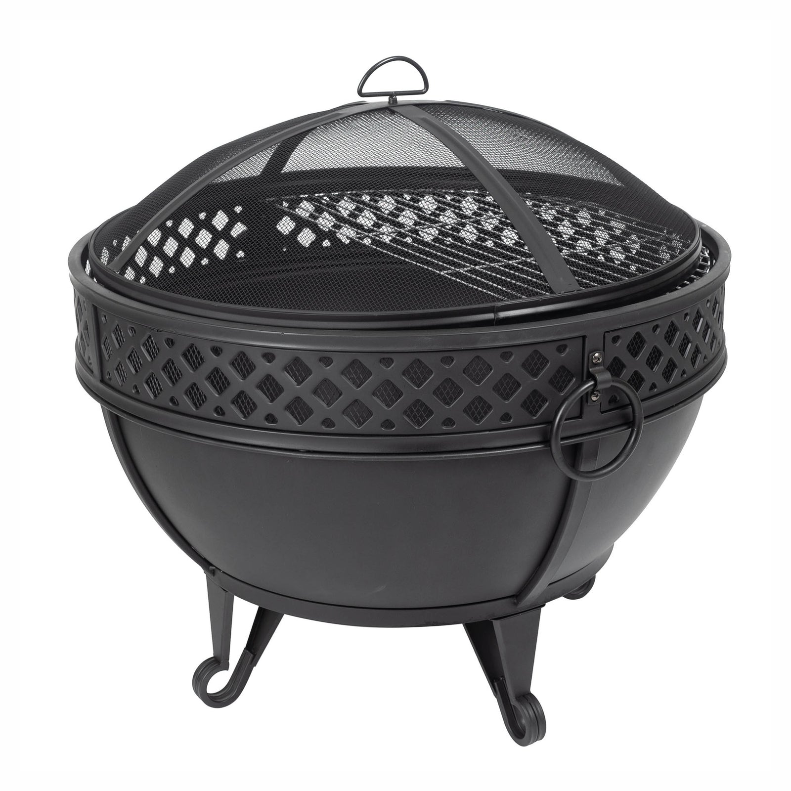 Foyer d'extérieur à pignon avec grille de cuisson et couvercle, 27" x 13"