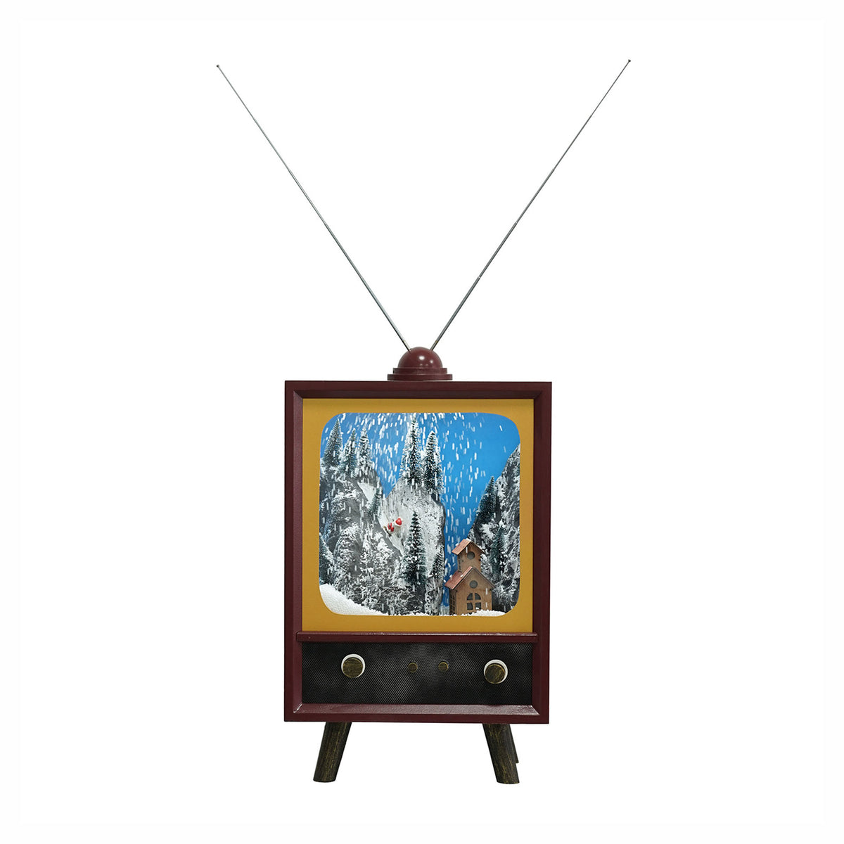 Télévision rétro avec scène du Père Noël, 23"