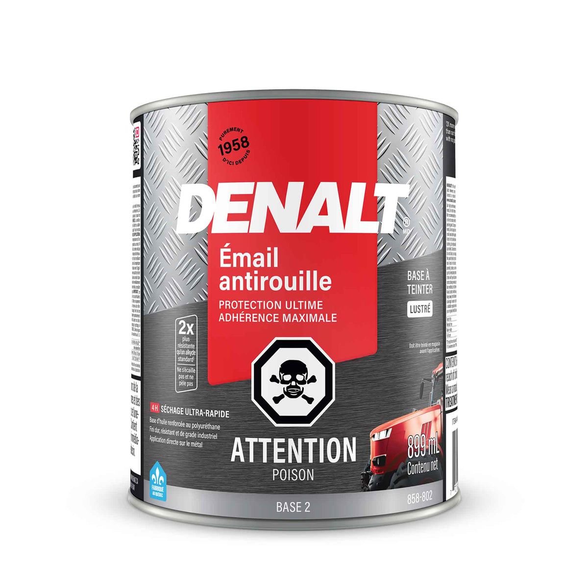 Émail antirouille à base d’huile base 2 lustré, 899 ml