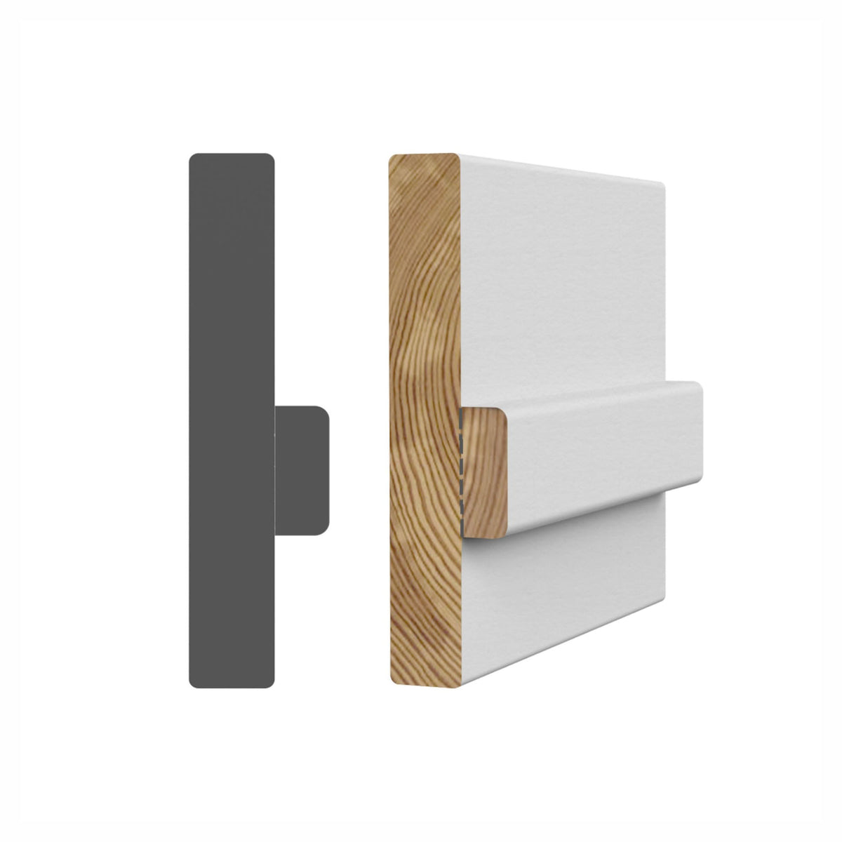 Kit de bâti de porte réversible et usiné en pin abouté avec apprêt blanc, 9/16" x 3-9/16" x 7'