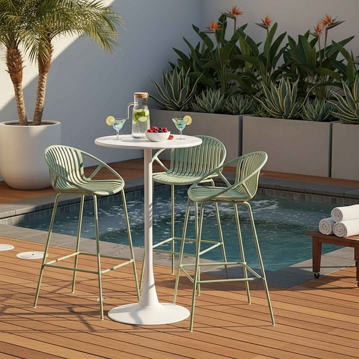 Table d’extérieur de style bistro Boréale, grège (24" x 39,8")
