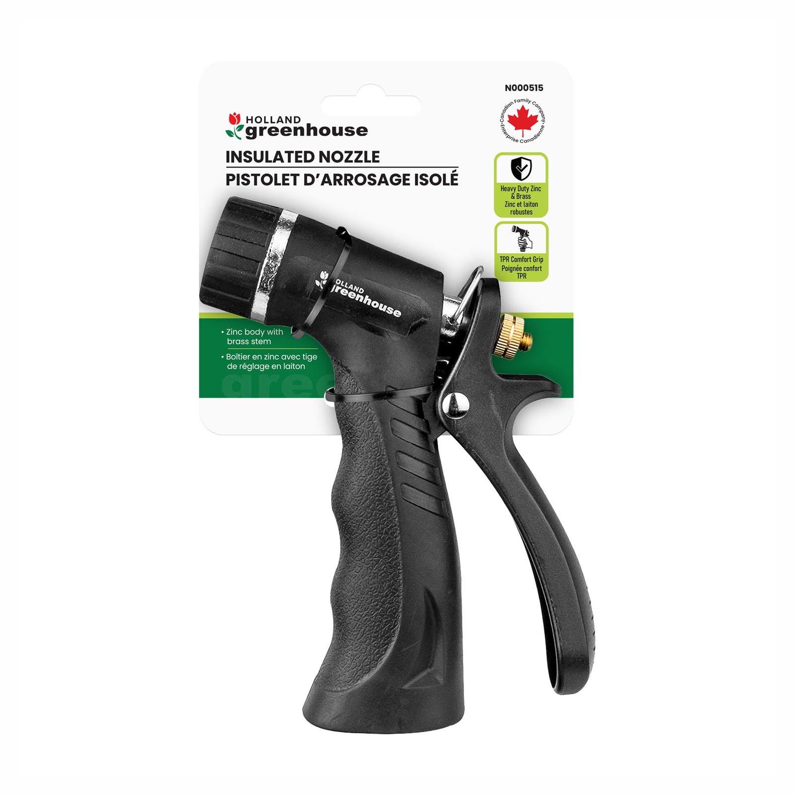 Pistolet d’arrosage isolé, noir