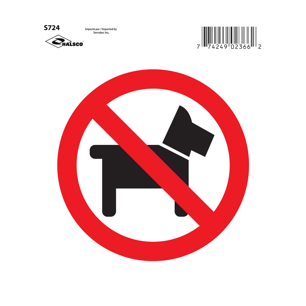 Affiche "Animaux interdits", 6" x 6"