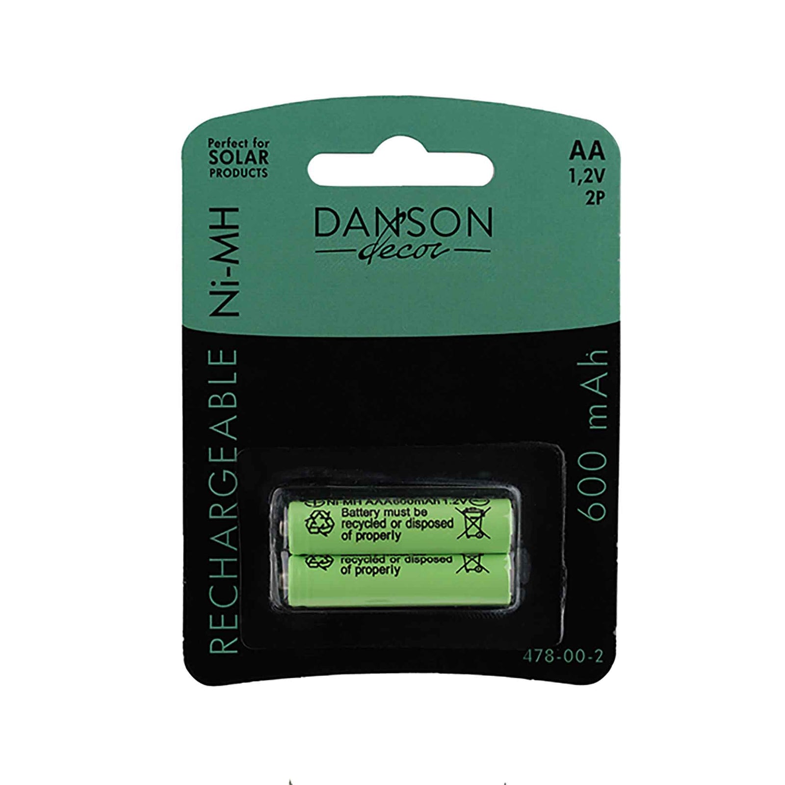 Pile rechargeable Ni-MH AA, 2 unités