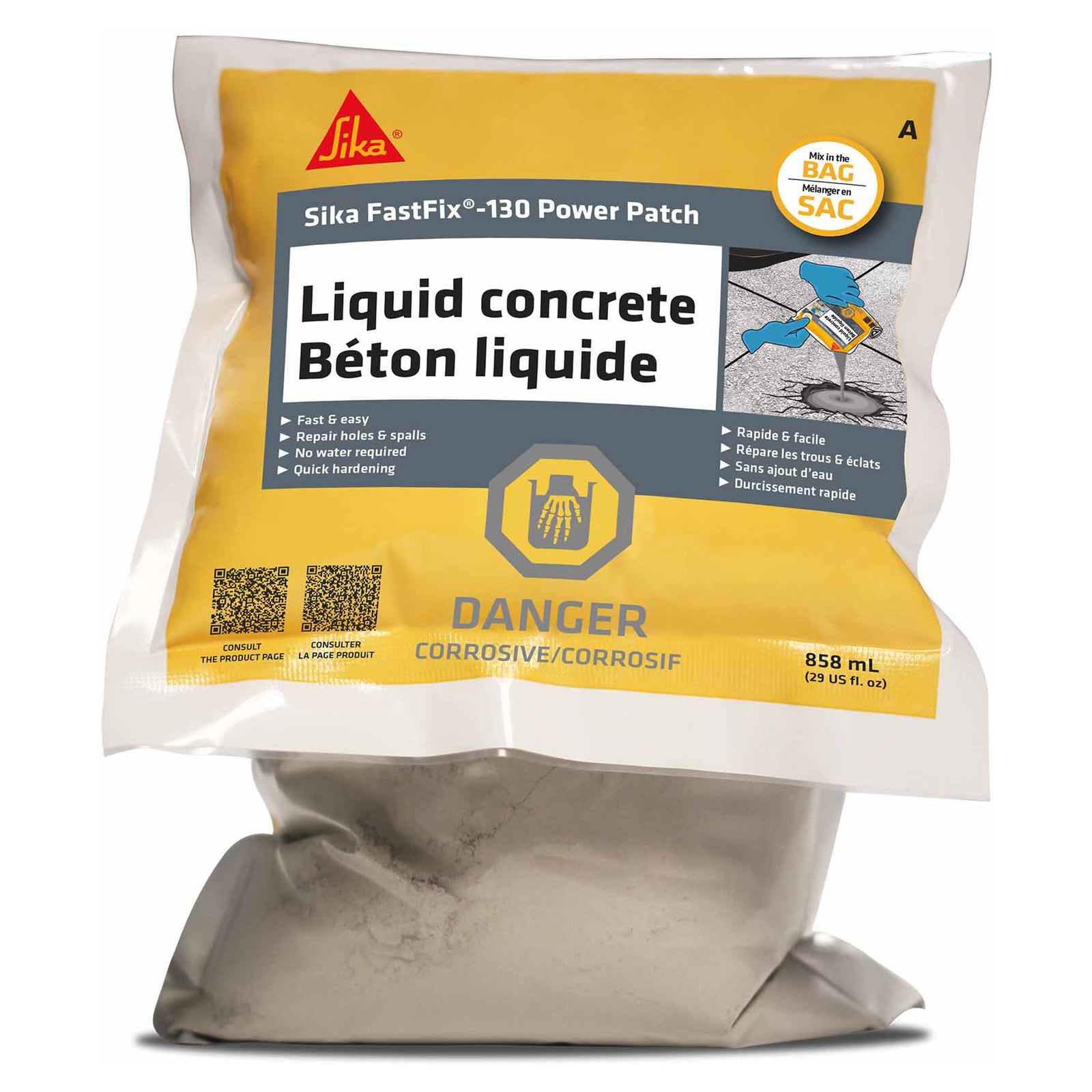 Béton liquide Sika FastFix-130 Power Patch, 858 ml