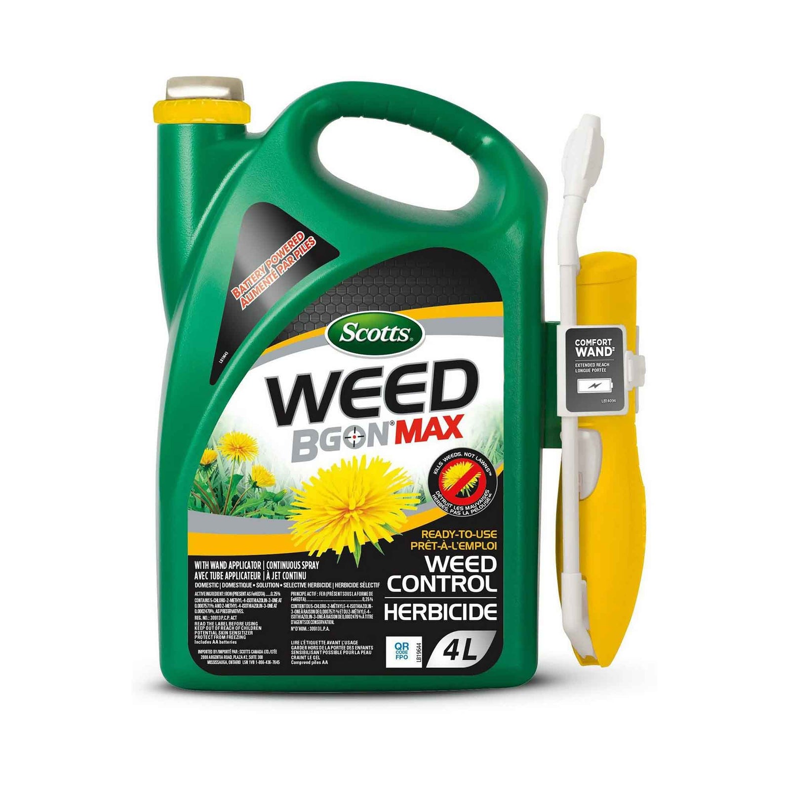 Suppression des mauvaises herbes prêt-à-l'emploi Scotts Weed B Gon Max avec tube applicateur, 4 L