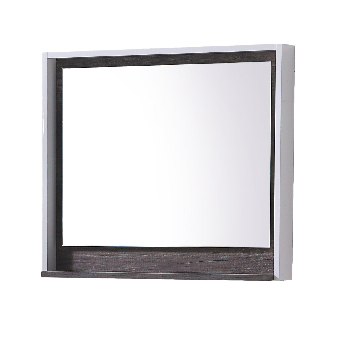Miroir avec tablette Eva de couleur chêne Century, 31,50" x 5,51" x 27,56"