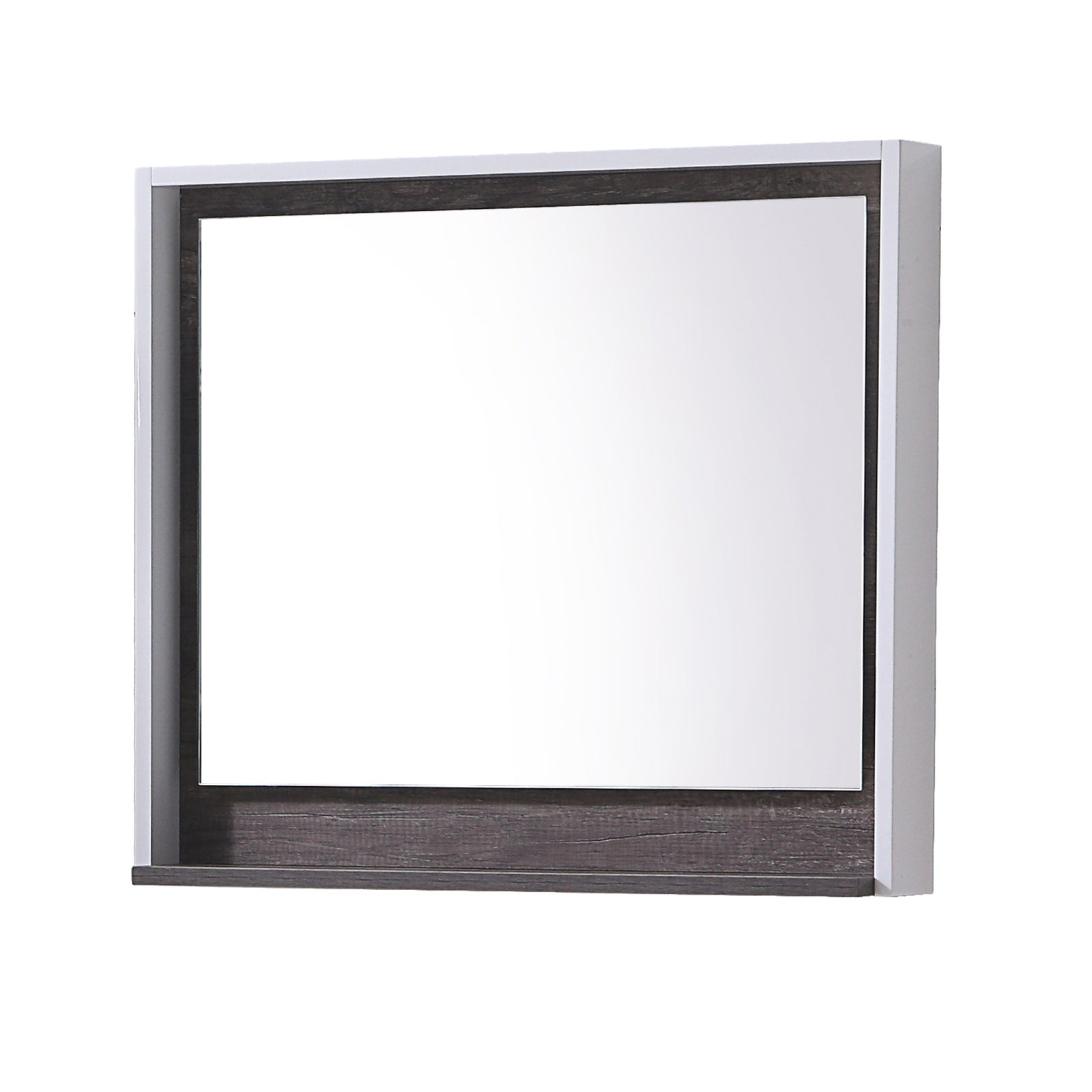 Miroir avec tablette Eva de couleur chêne Century, 31,50" x 5,51" x 27,56"