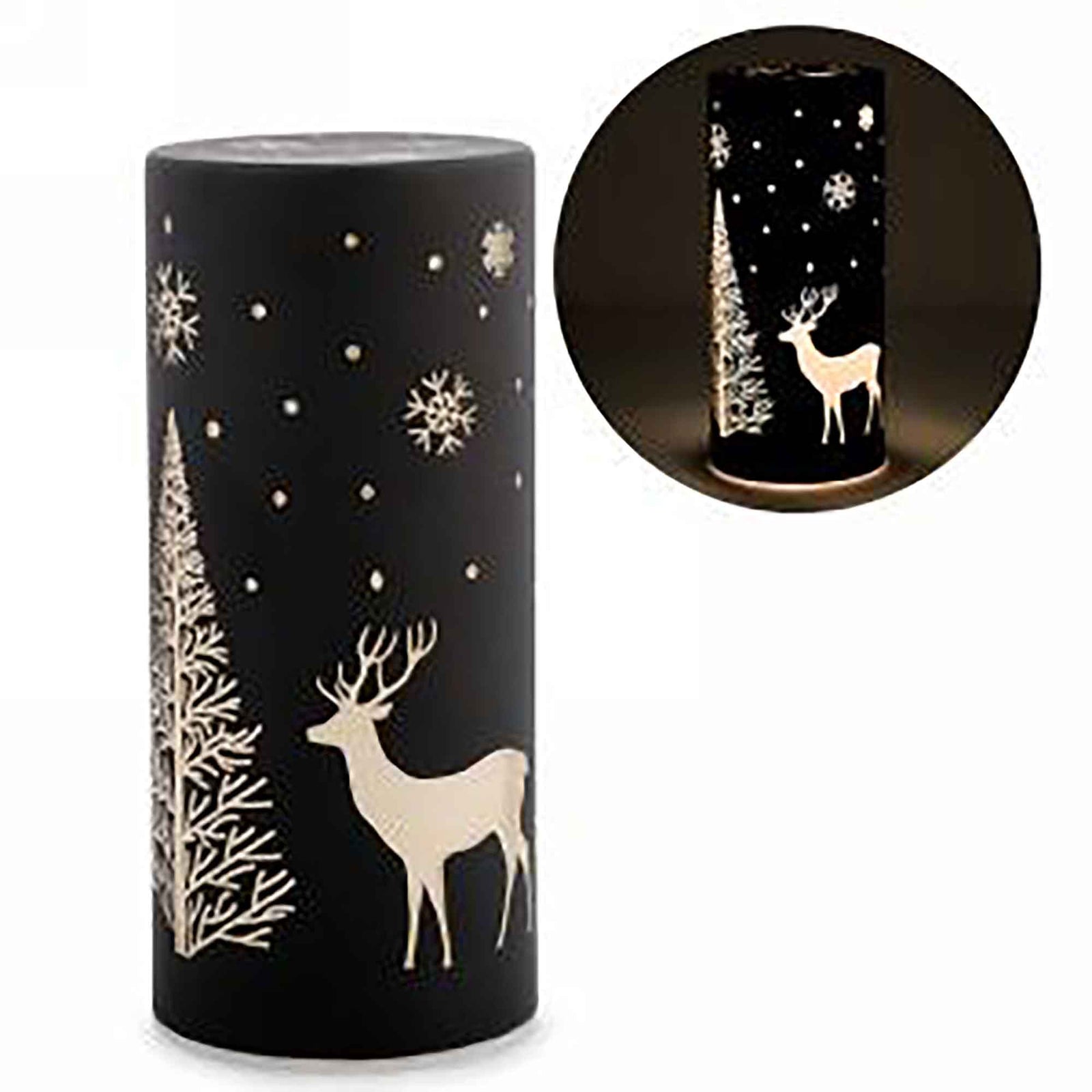 Décoration en verre noir illuminé, 8" 