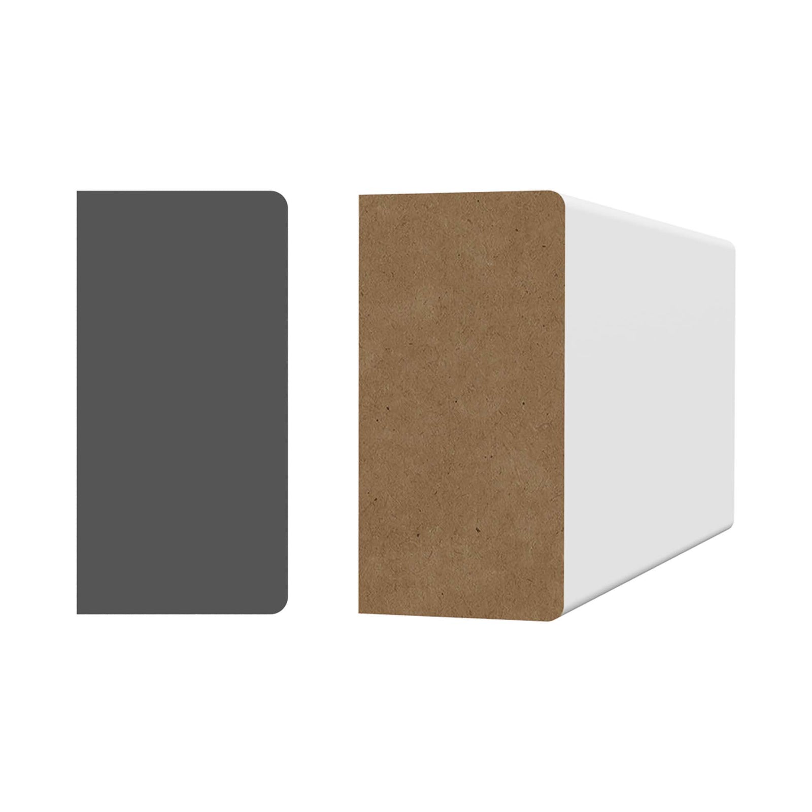 Moulure rectangulaire en fibre de bois prépeinte blanche, 8' x 3/4" x 1-1/2"