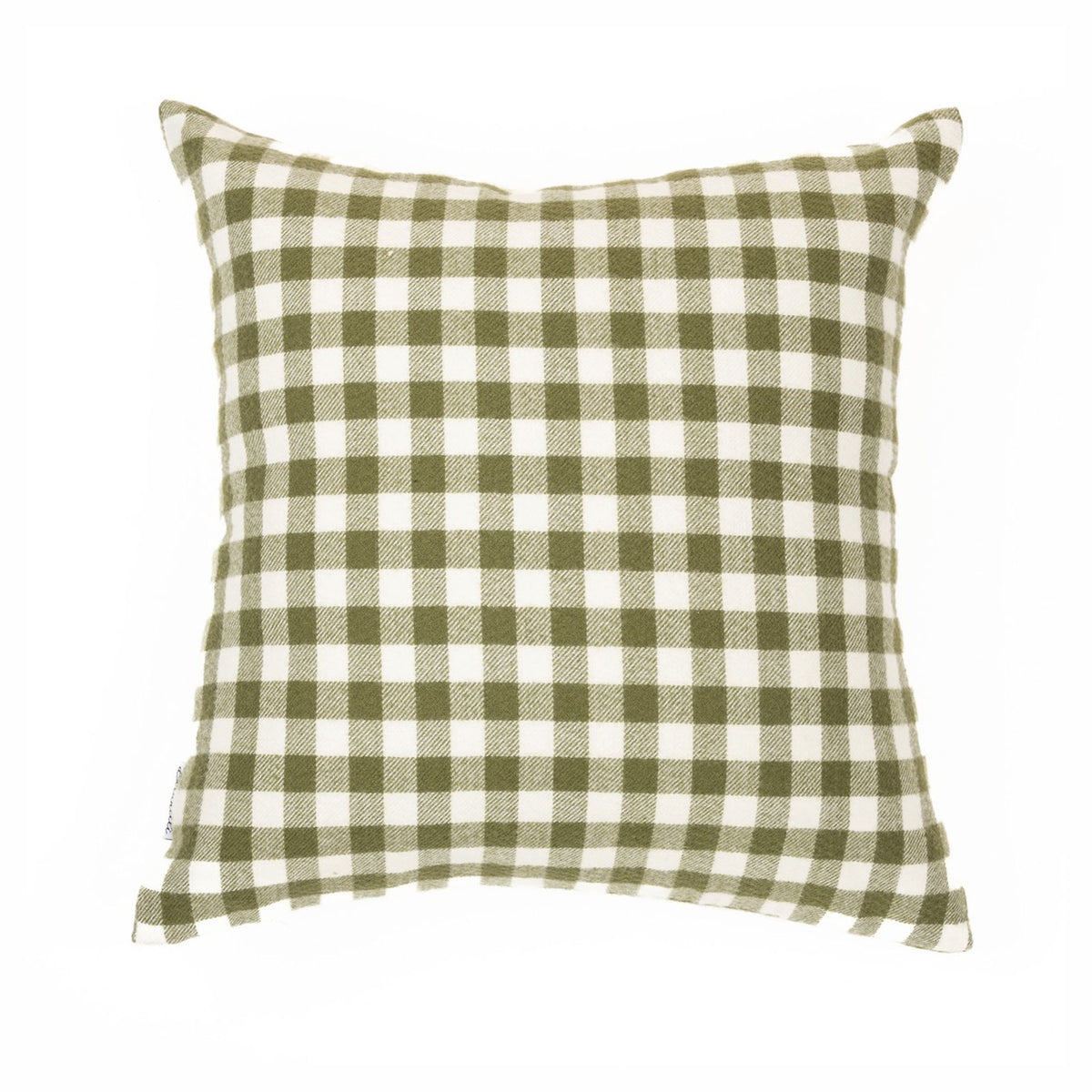 Coussin à carreaux Manos, 18" x 18" (vert foncé)