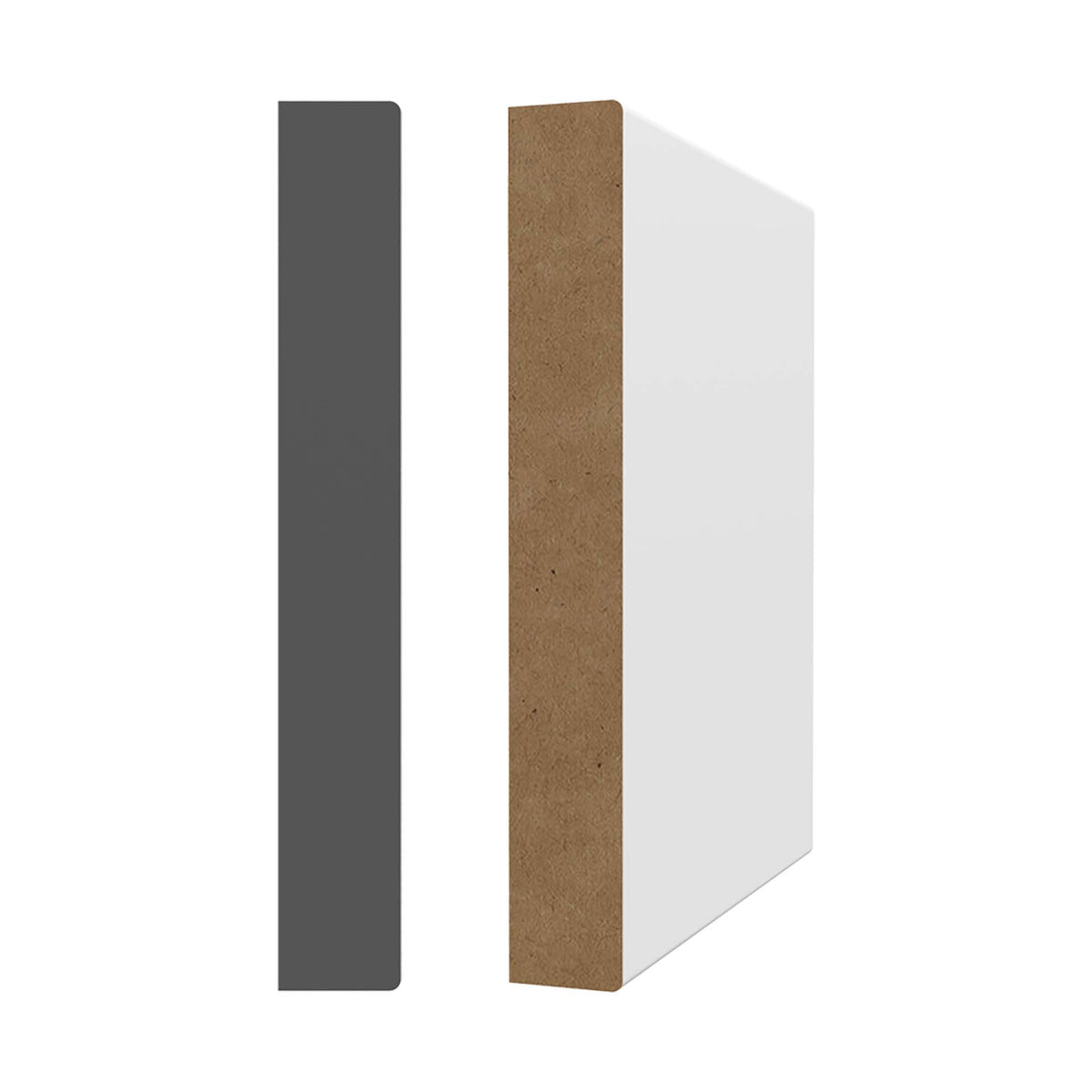 Plinthe en MDF avec apprêt blanc 5/8&#39;&#39; x 4-1/2&#39;&#39; x 8&#39;