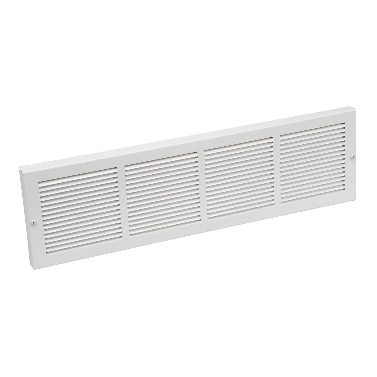 Grille de plinthe de retour d'air en acier peint en blanc, 24" x 6"