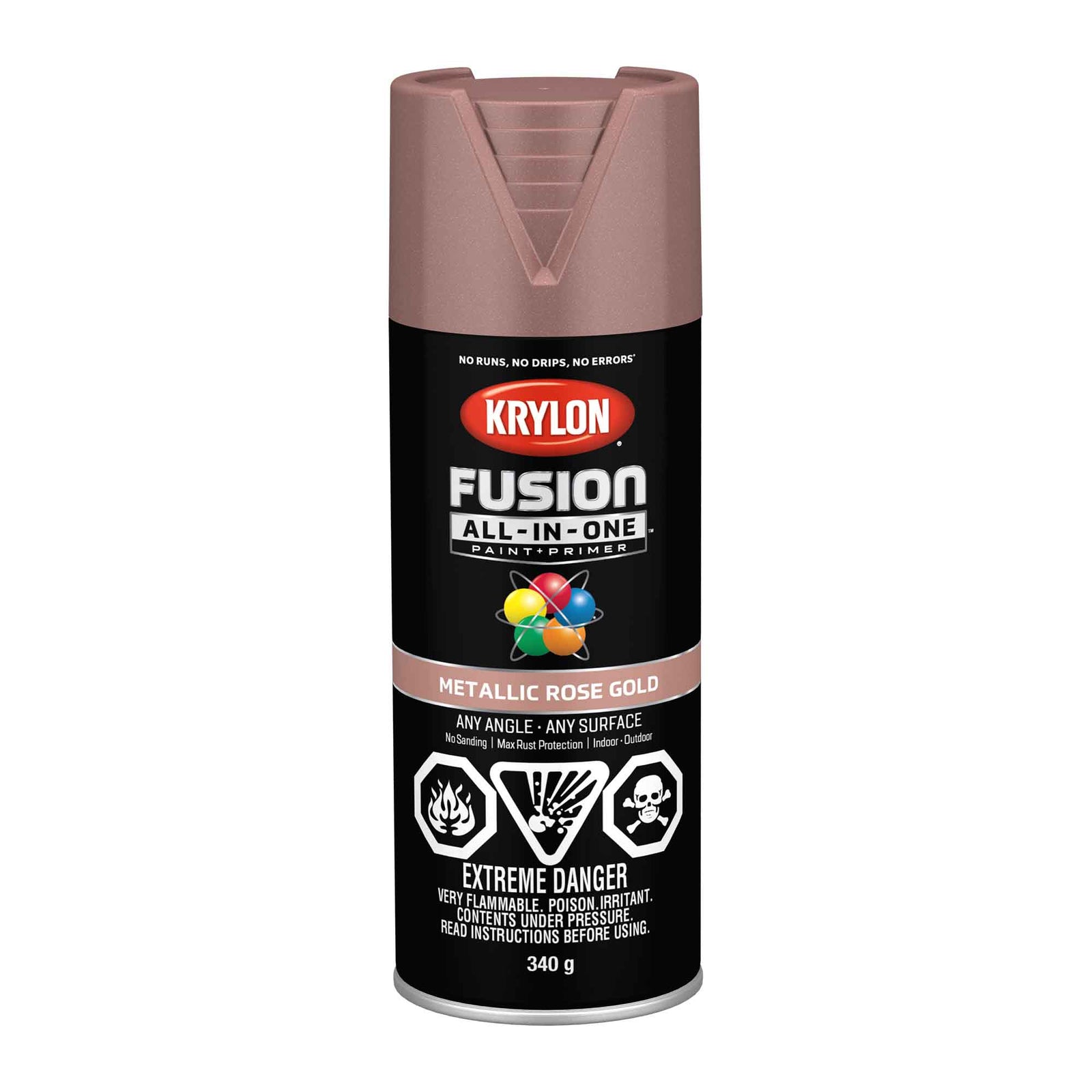 Krylon Fusion All-In-One aérosol métallique or rose, 340 g