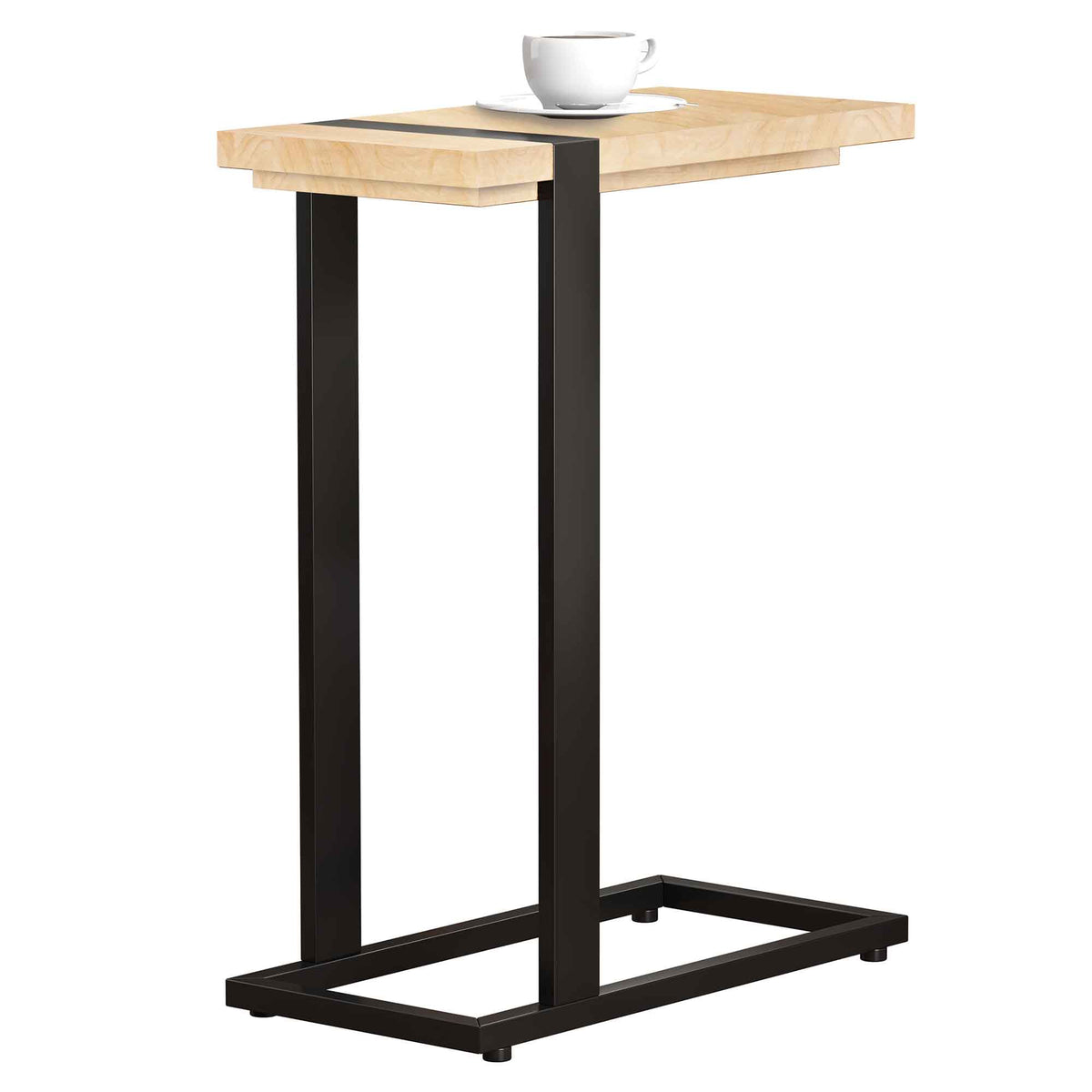 Table d&#39;appoint en forme de &#39;&#39;C&#39;&#39; avec structure métallique noire, 19,5&quot; x 9,5&quot; x 25&quot;