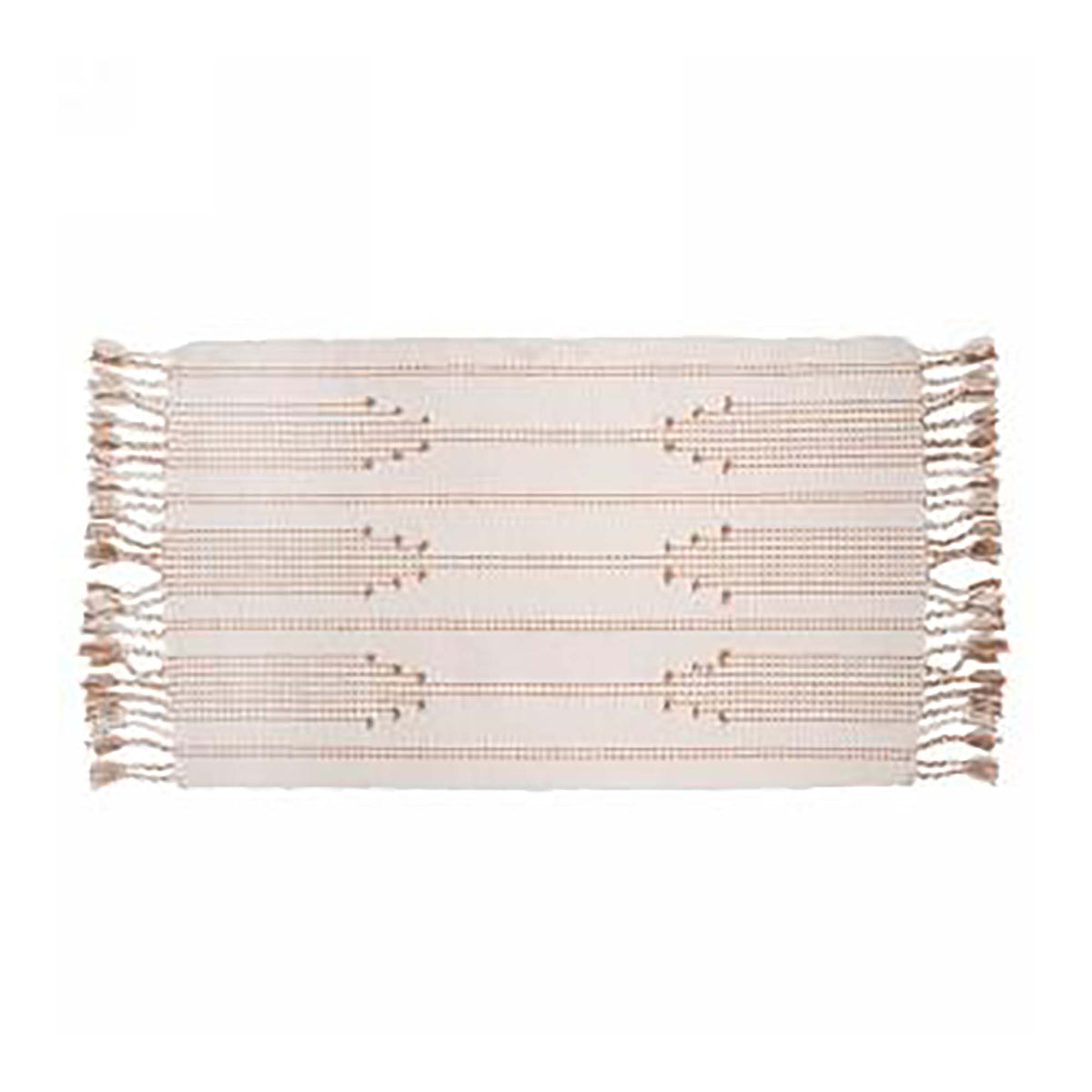 Tapis à motif de terre cuite et à franges tressées