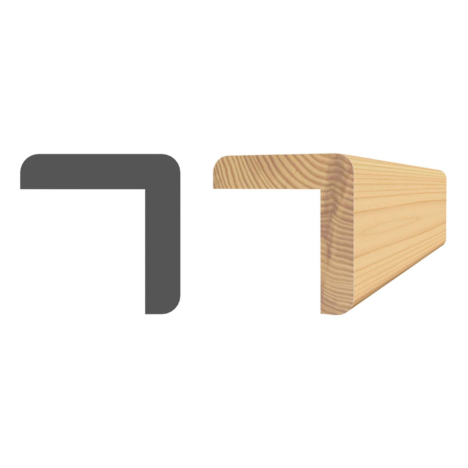 Coin extérieur en pin sélect 1-1/16'' x 1-1/16'' x 8' 