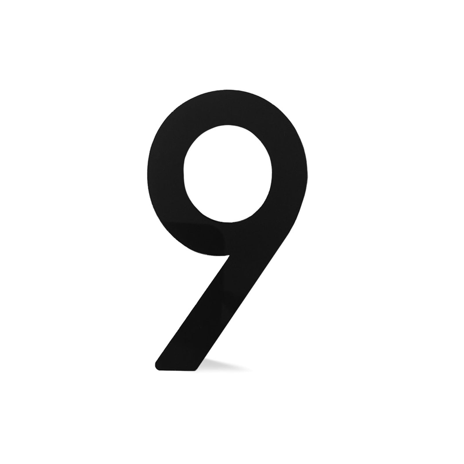 Chiffre autocollant de 4’’en plexiglas, #9 (noir)