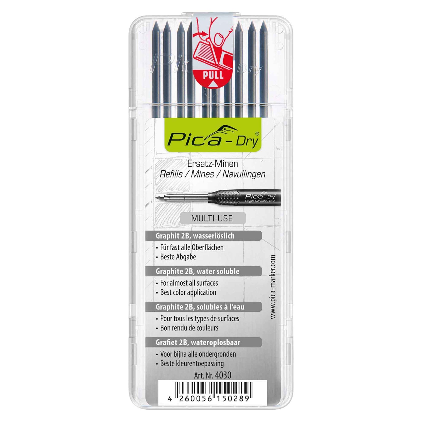 Mines de rechange de couleur graphite Pica-Dry, (10 unités)