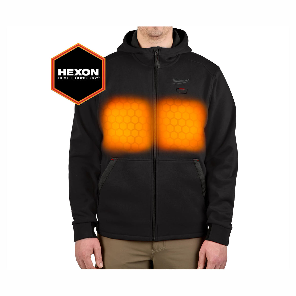 Chandail à capuchon chauffant M12, grand (noir)