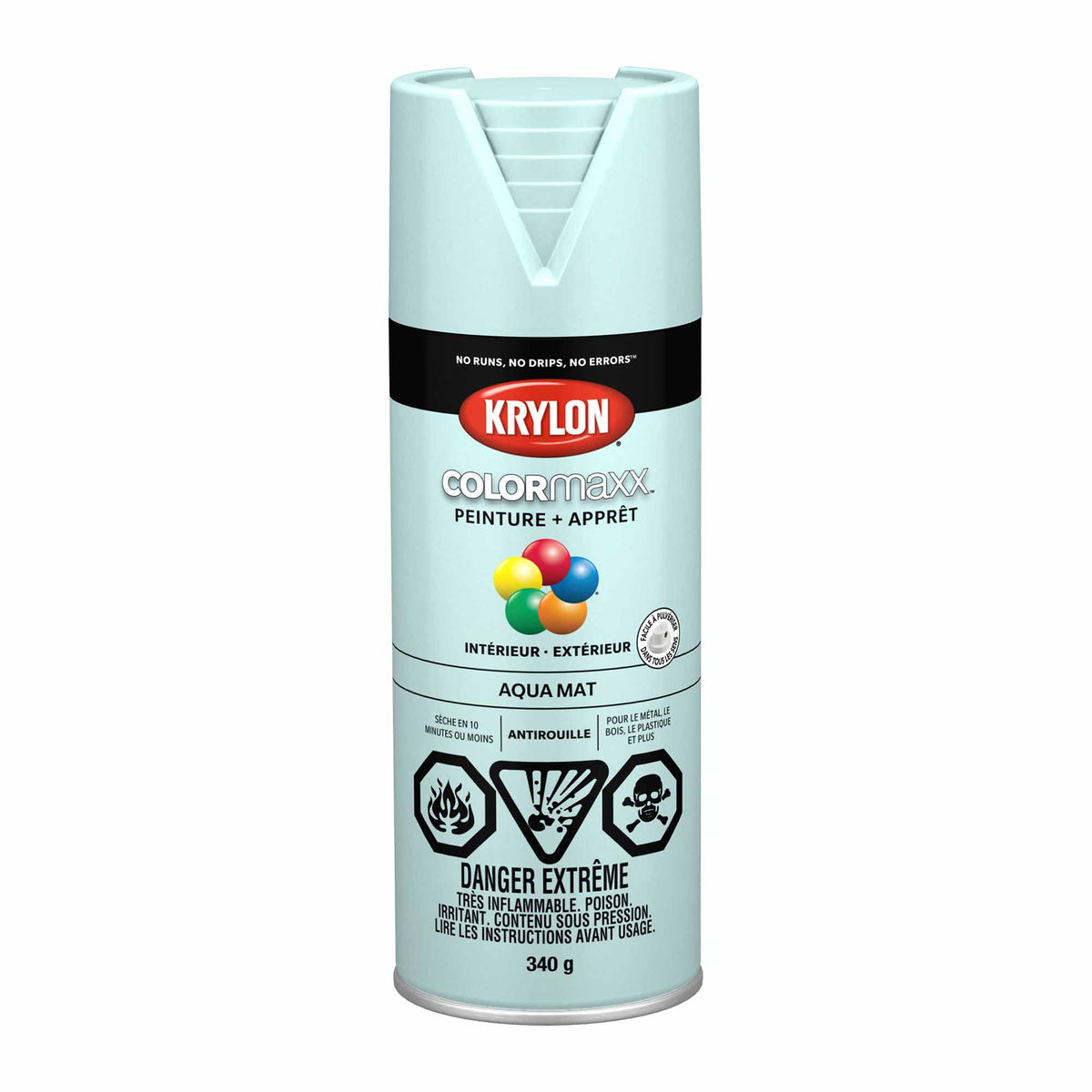 Krylon aérosol COLORMAXX peinture + apprêt aqua mat, 340 g