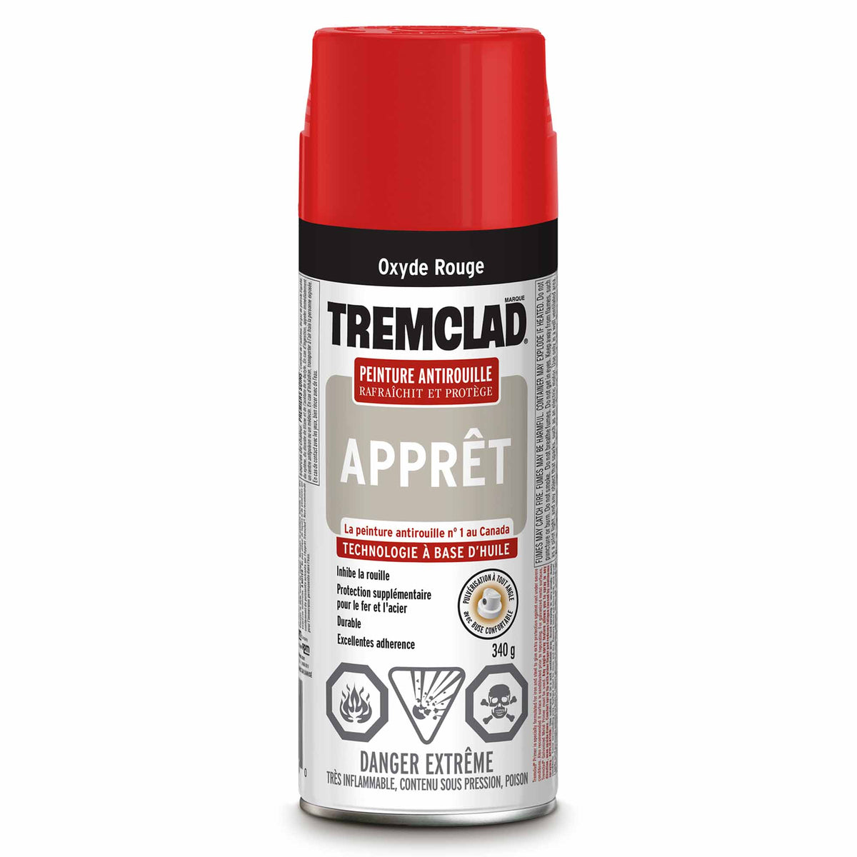 Tremclad apprêt aérosol antirouille rouge oxyde, 340 g